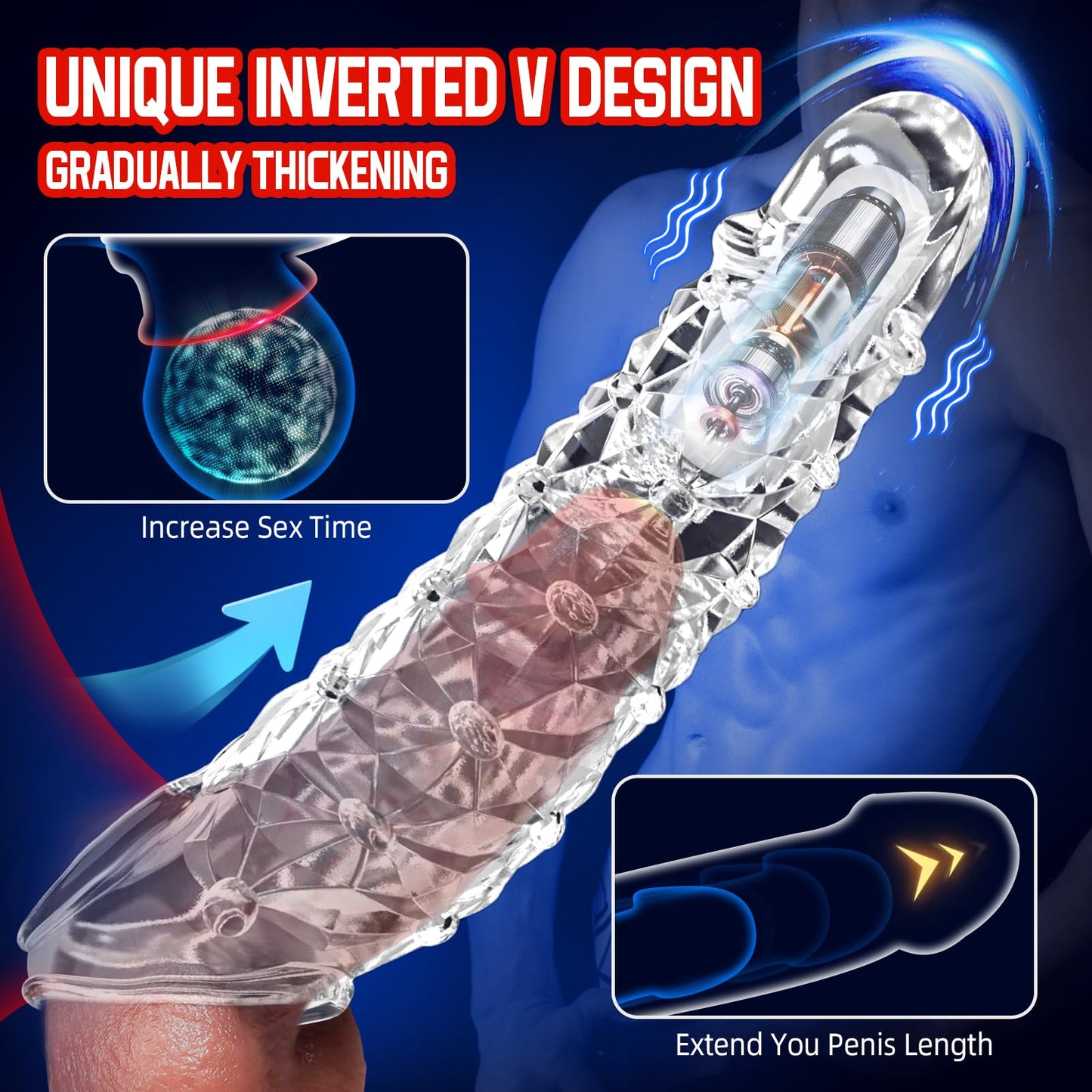 🔥Mega Mighty 💥 Natural&Reusable Penis Extension Vibrator – Makes You Longer, Harder & Unstoppable 😍