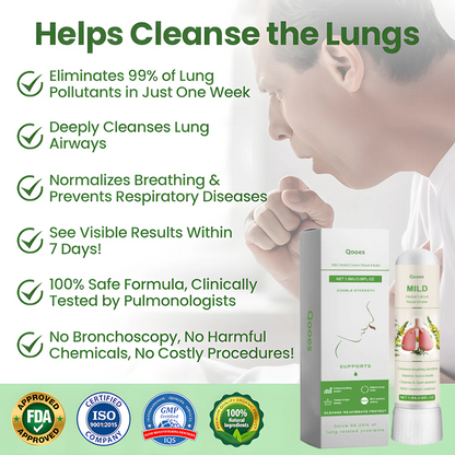 Qooes™ Herbal Detox Inhaler – FDA-Certified Respiratory Relief for COPD