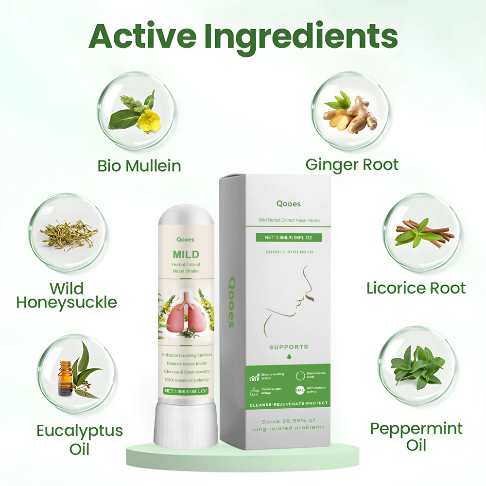 Qooes™ Herbal Detox Inhaler – FDA-Certified Respiratory Relief for COPD