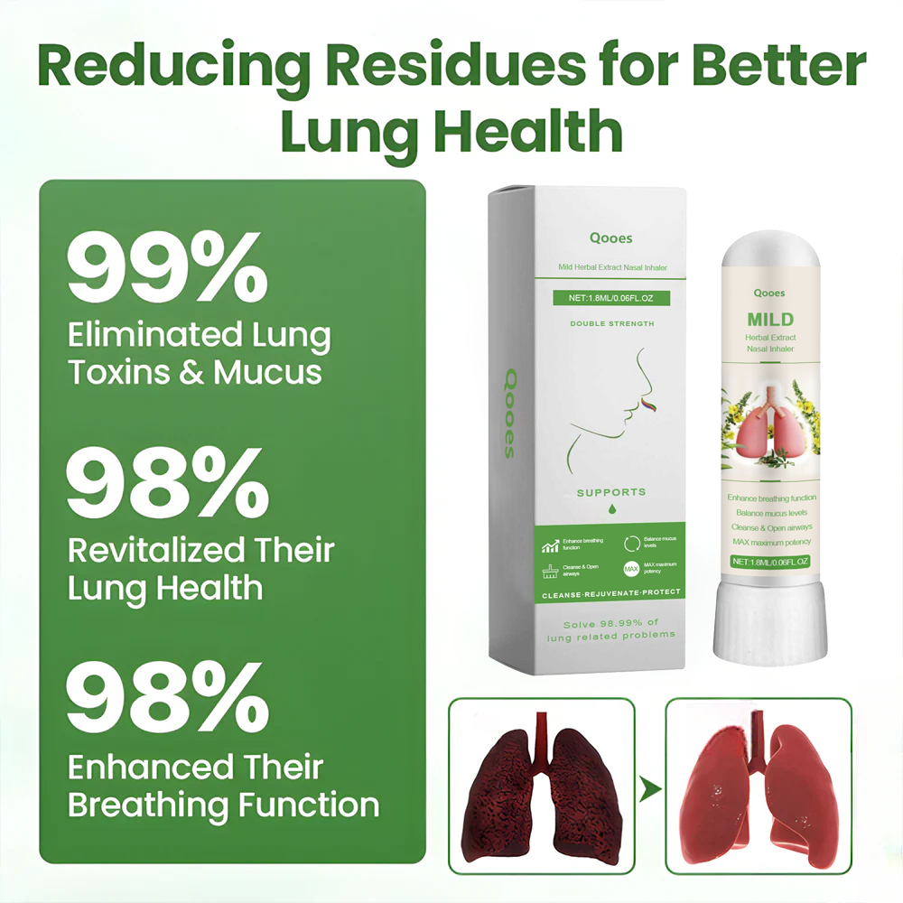 Qooes™ Herbal Detox Inhaler – FDA-Certified Respiratory Relief for COPD