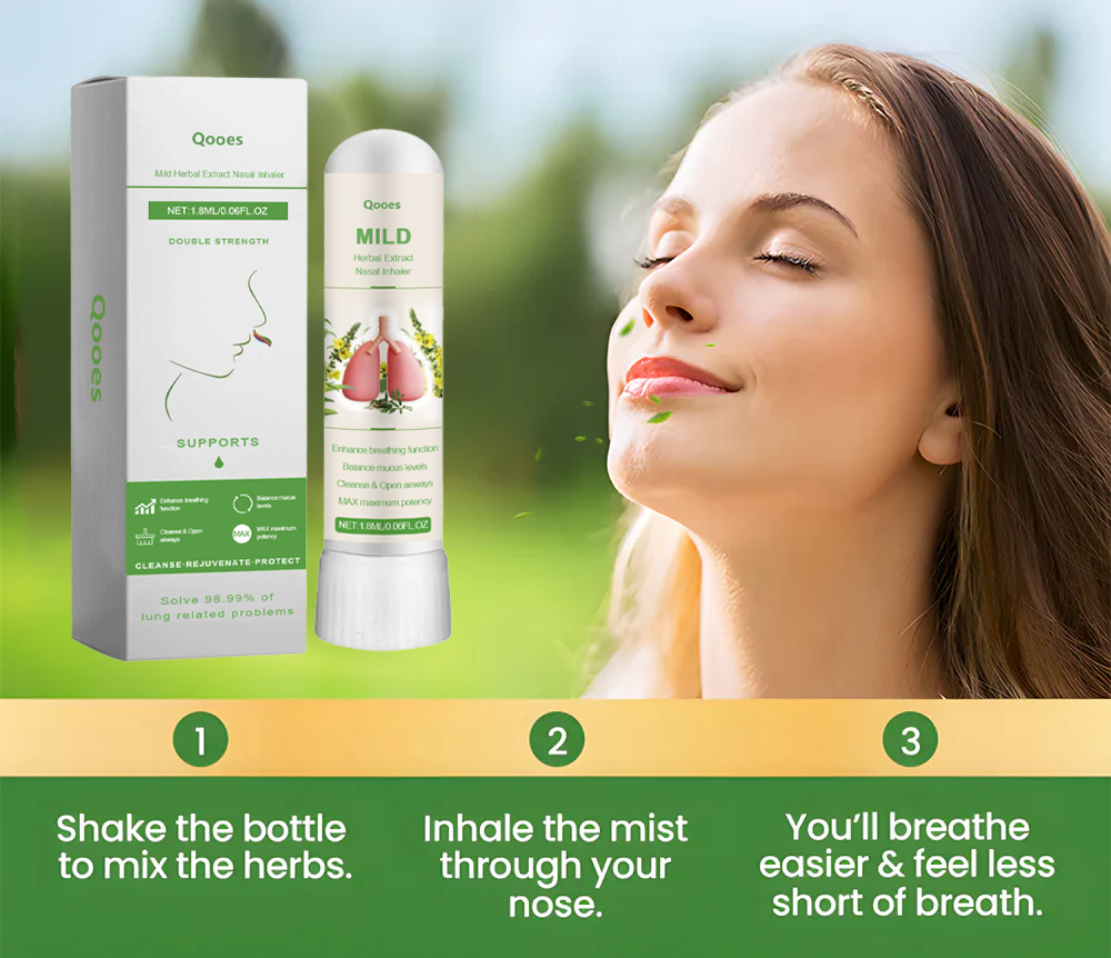 Qooes™ Herbal Detox Inhaler – FDA-Certified Respiratory Relief for COPD