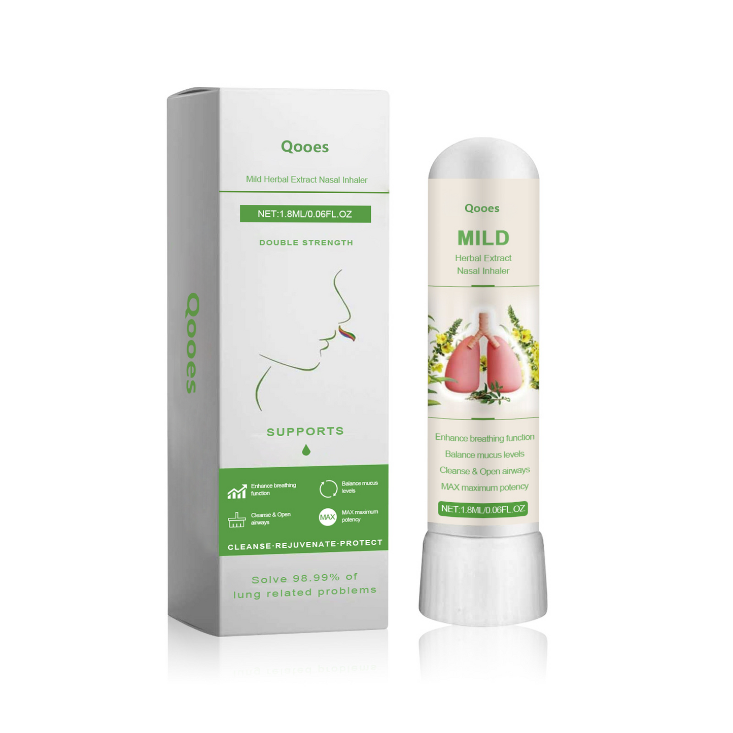 Qooes™ Herbal Detox Inhaler – FDA-Certified Respiratory Relief for COPD