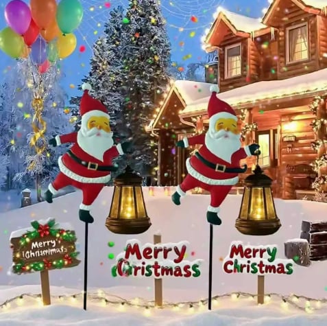 🎅LAST DAY SPECIAL PRICE:£11.99!!✨Christmas Solar Kettle Light & Lantern Garden Decor Collection